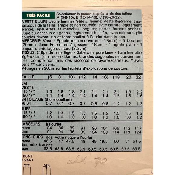 Butterick 5034 pattern blazer boxy boyfriend 1980s size 6 8 10 - Picture 6 of 7